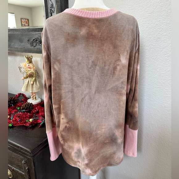 Ces Femme tie dye long sleeve top 1X - Picture 4 of 5